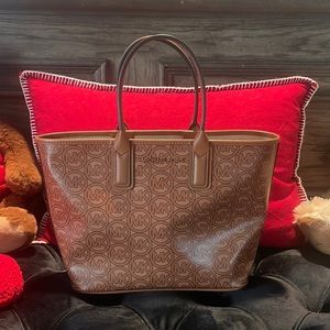 Michael Kora Jodie Small Logo Jacquard Tote Bag